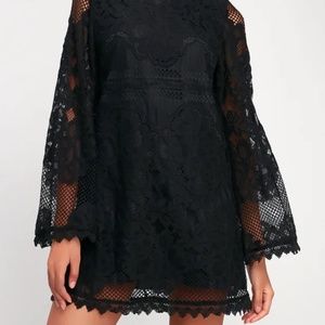 Black Lace Shift Dress